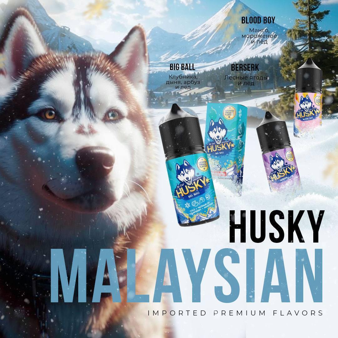 ЖИДКОСТЬ HUSKY MALAYSIAN  - Gum Wolf (Баббл гам арбуз лёд)